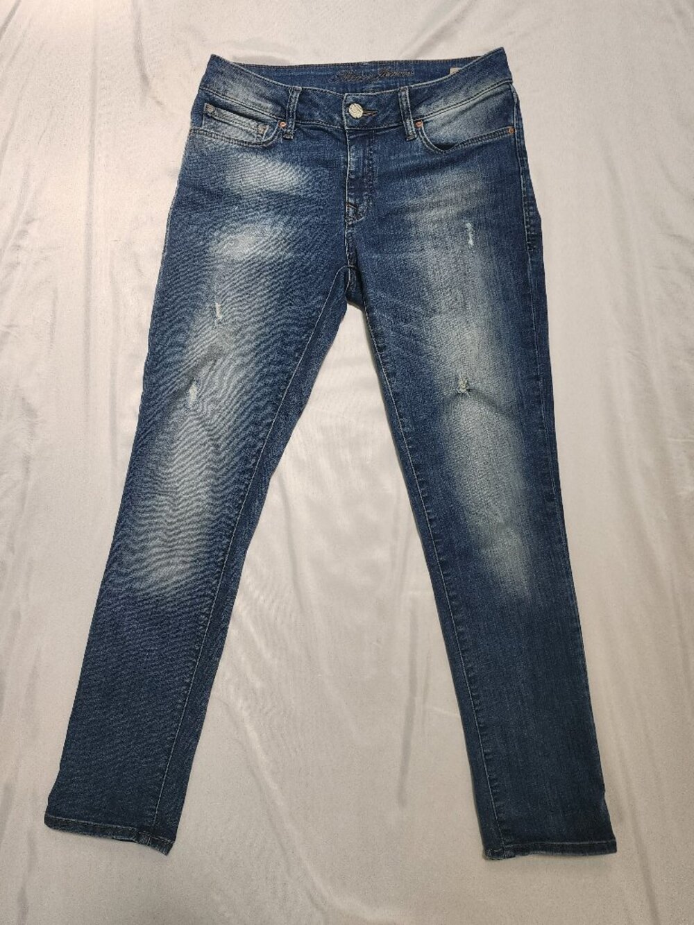 Mavi Angie Mid Rise Slim Straight Distressed Jeans Women's Size 27 - Picture 1 of 12